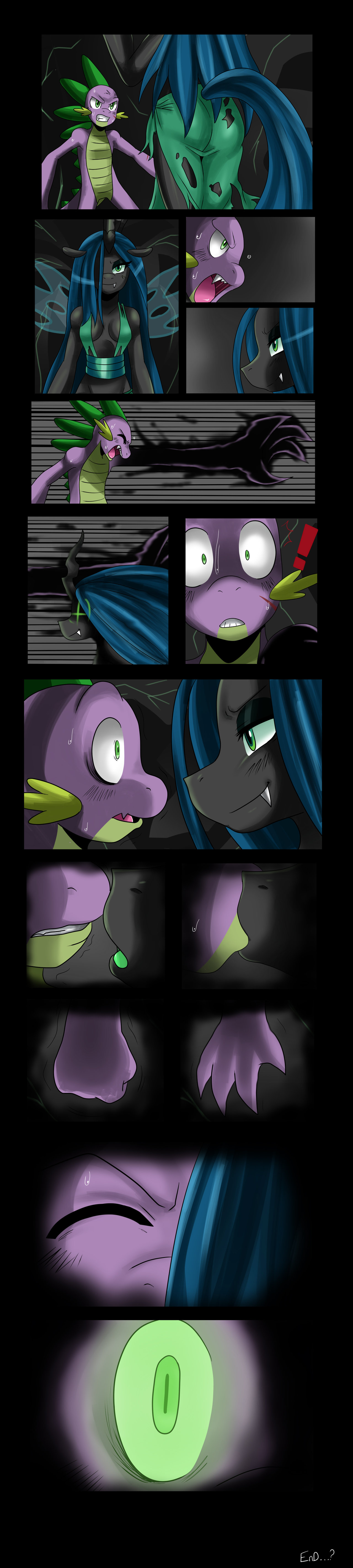 Ychan - f - my little pony - Spike And Sexy Butt Chrysalis