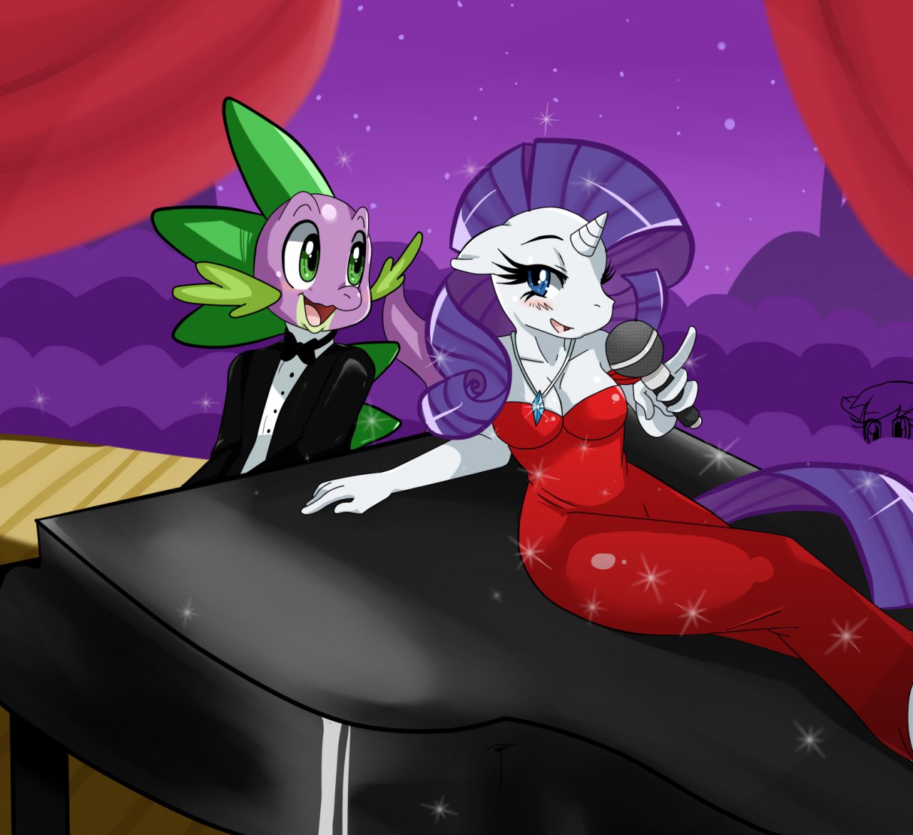 Ychan - f - my little pony - Spike And Rarity And The Piano