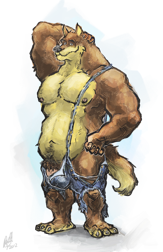 Ychan - m - males in overalls - rule 34 wuffle - by aokmaidu