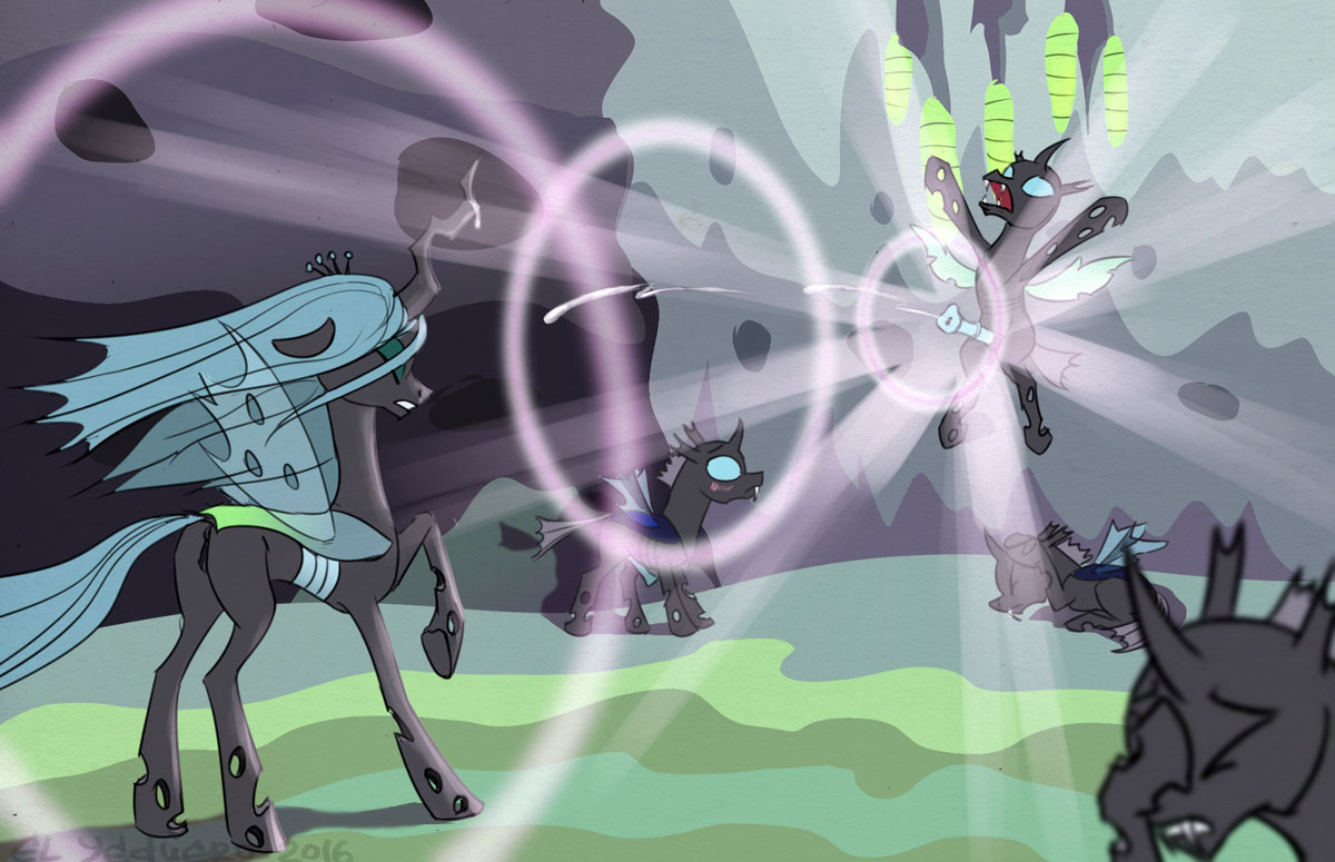 Ychan - f - mt little pony changelings - 130899