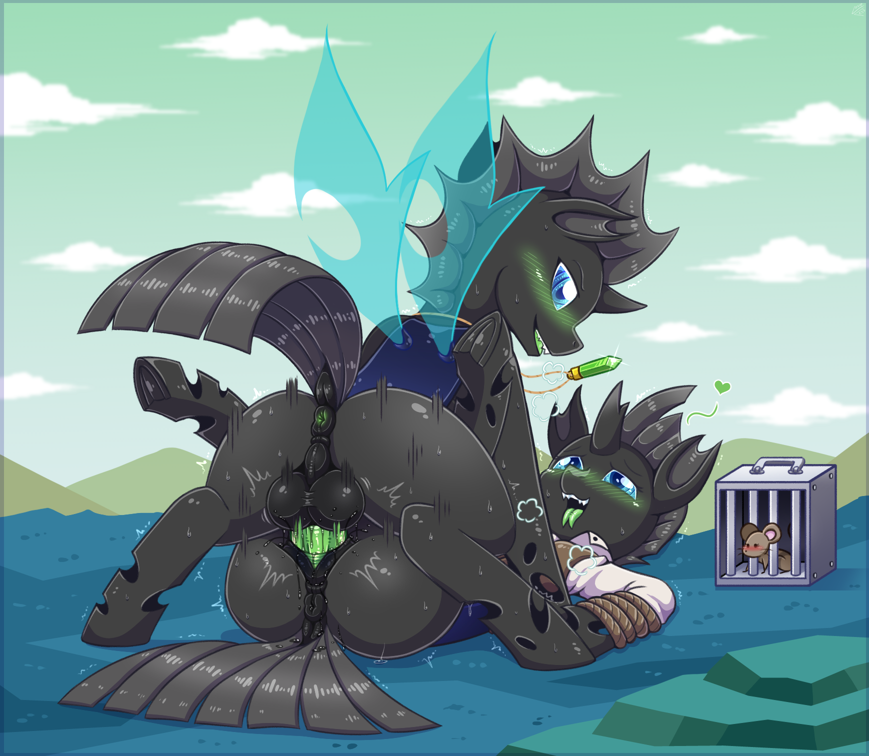 Ychan - f - mt little pony changelings - 143454