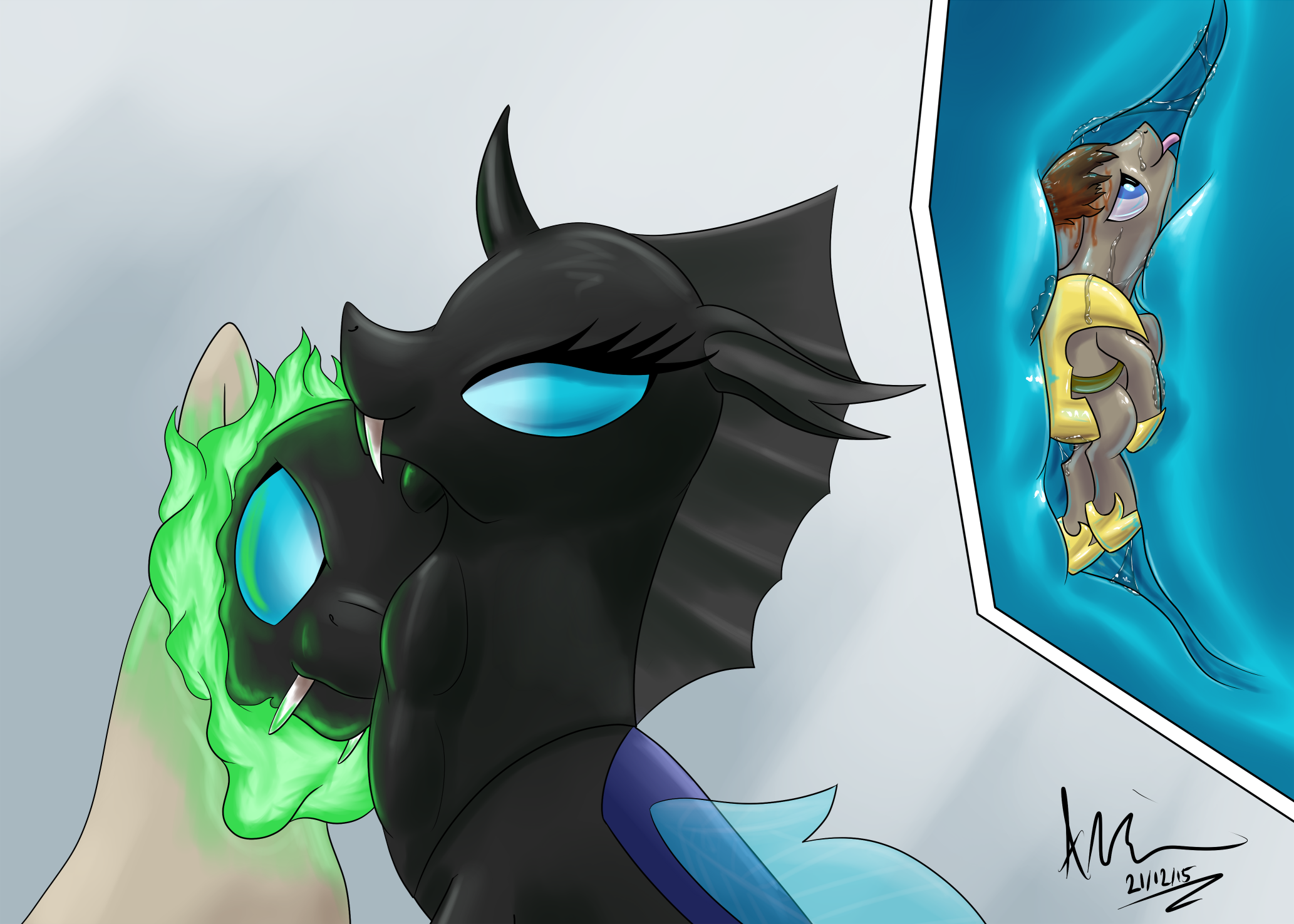 Ychan - f - mt little pony changelings - 147709
