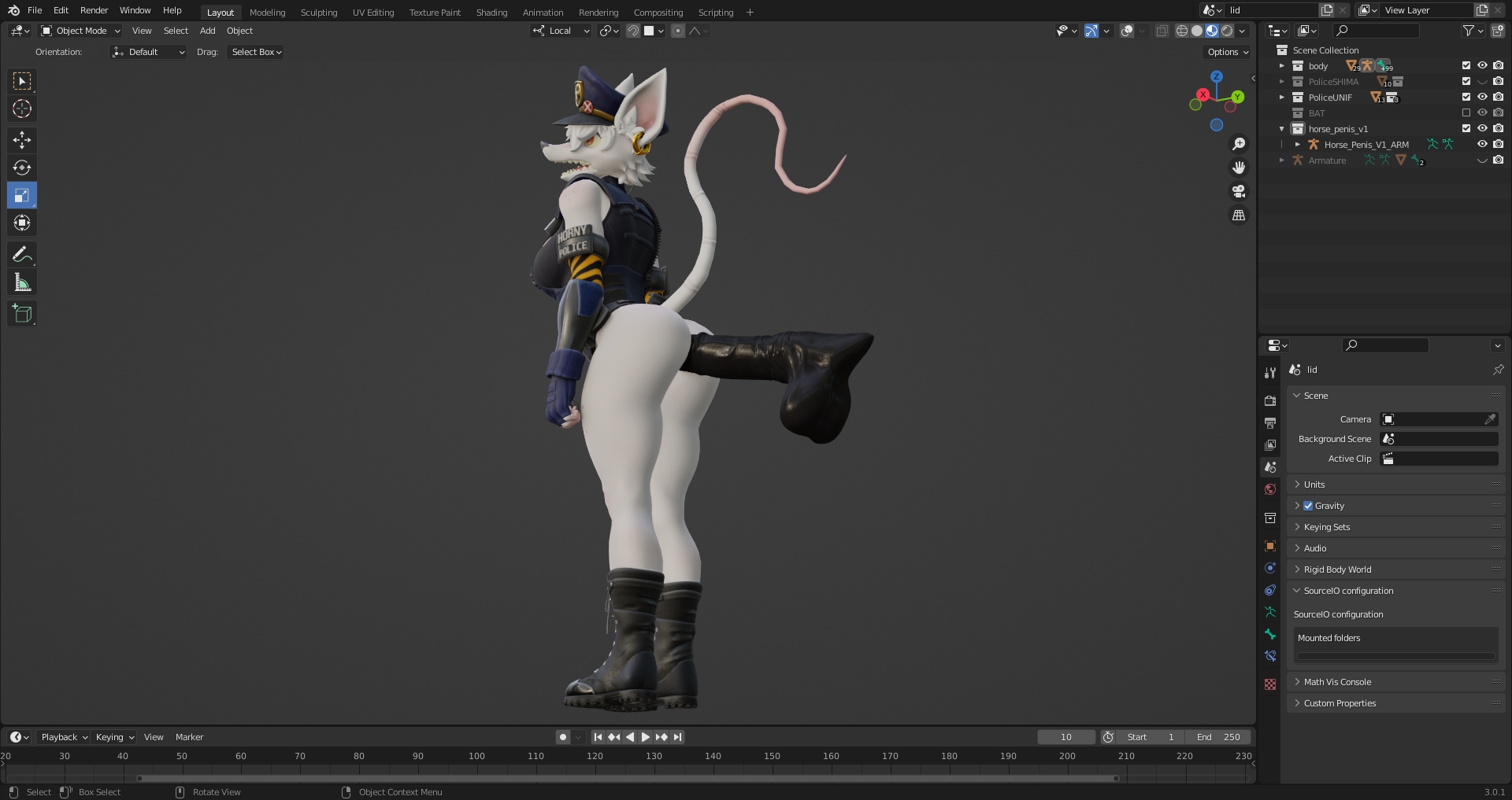 Ychan - f - 3d model furry females - 191025