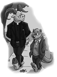 Ychan - r - otters in winter clothes - this?