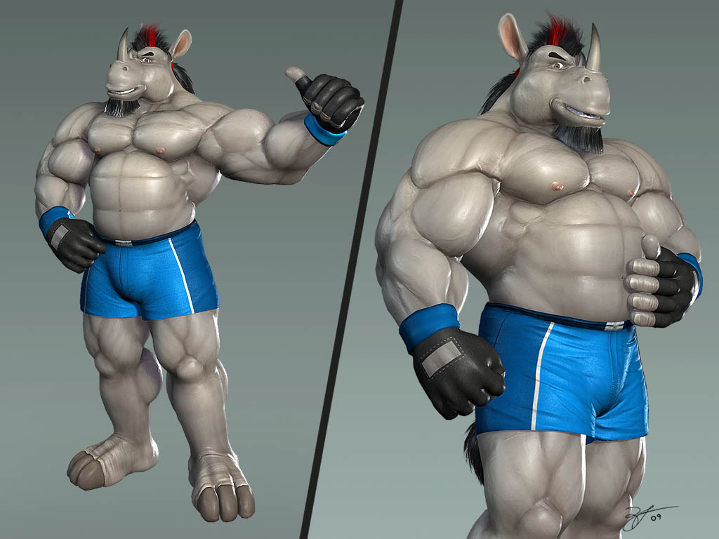 Ychan - r - rhynos - back into the 3d world - by braford0005